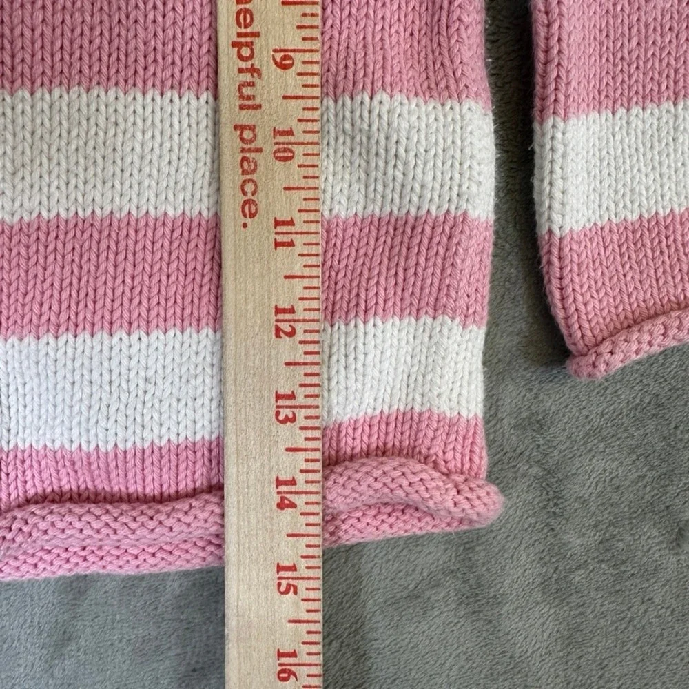 Chatham T Co For Kids Pink White Striped Whale Knit Sweater 4T Nautical Mockneck